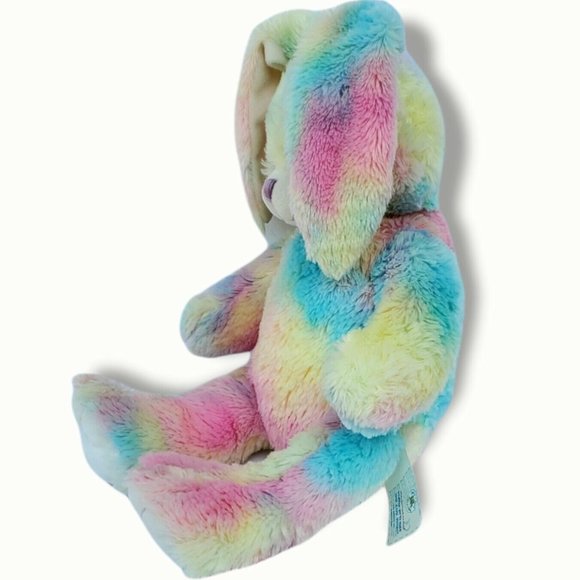 Build A Bear Bunny Rabbit Plush Tie Dye Pastel Rainbow Stuffed Animal Easter BAB - Picture 9 of 11